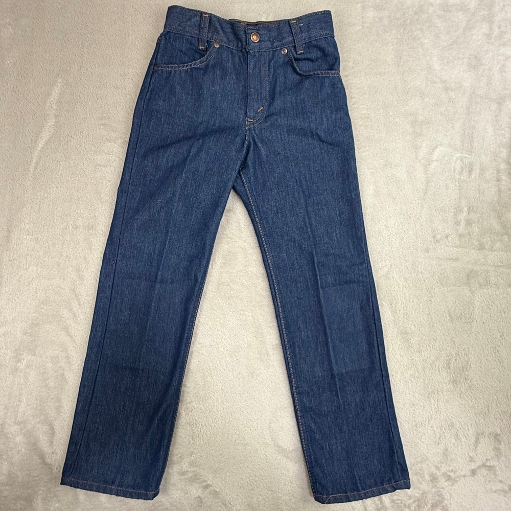 Sears Perma-Presto Jeans Boys 10 Regular Blue Vintage 80s Straight Leg Dark Wash